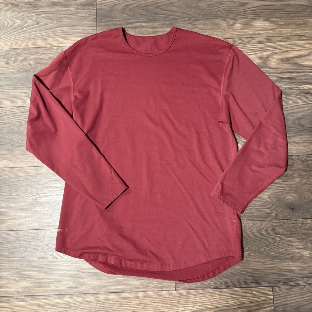 BYLT Basics Maroon Long Sleeve Tee